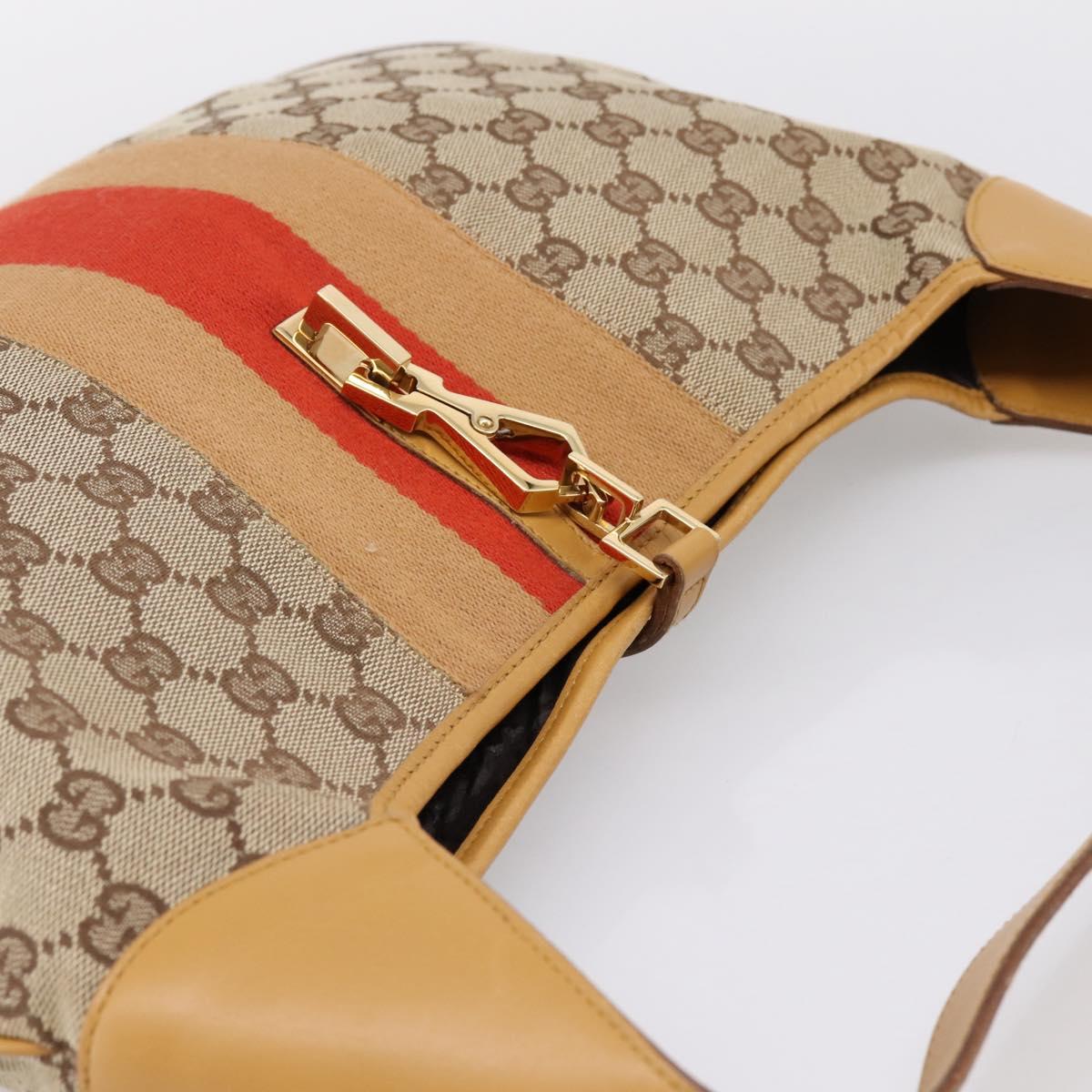GUCCI GG Canvas Jackie Sherry Line Shoulder Bag Beige Gold 001 4075 Auth 199451