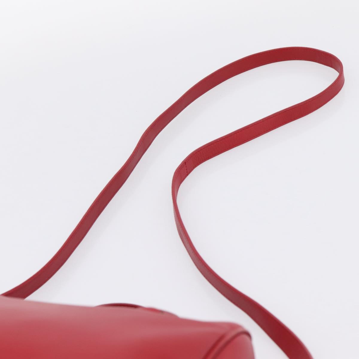 SAINT LAURENT Baby Duffel Hand Bag Leather 2way Red Gold Auth 199452V