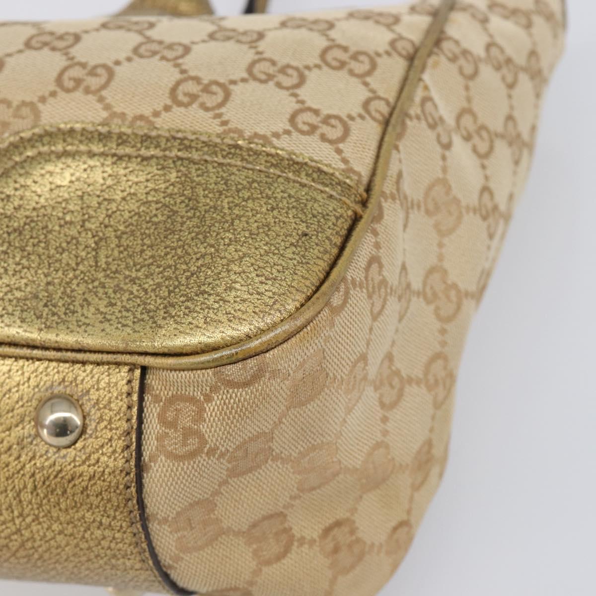 GUCCI GG Canvas Princi Tote Bag Beige Gold 163305 Auth 199454