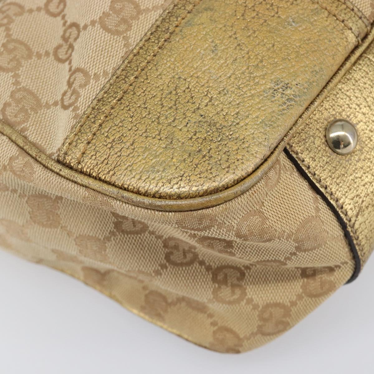 GUCCI GG Canvas Princi Tote Bag Beige Gold 163305 Auth 199454