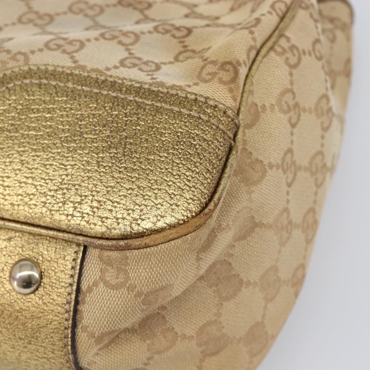 GUCCI GG Canvas Princi Tote Bag Beige Gold 163305 Auth 199454