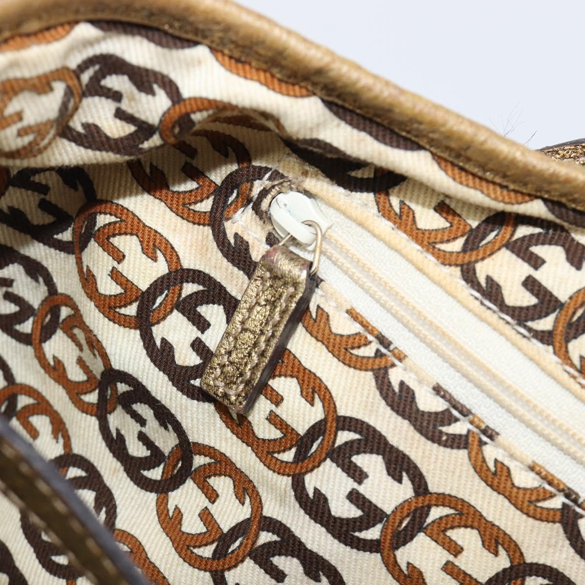 GUCCI GG Canvas Princi Tote Bag Beige Gold 163305 Auth 199454