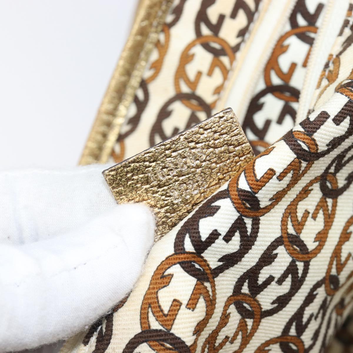 GUCCI GG Canvas Princi Tote Bag Beige Gold 163305 Auth 199454