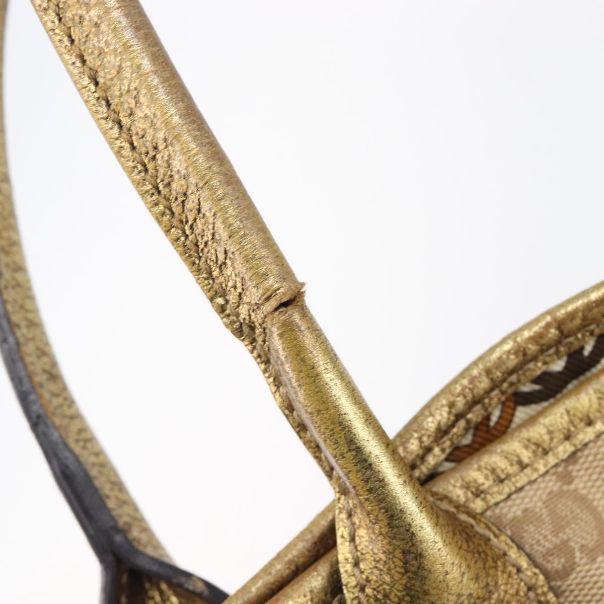 GUCCI GG Canvas Princi Tote Bag Beige Gold 163305 Auth 199454