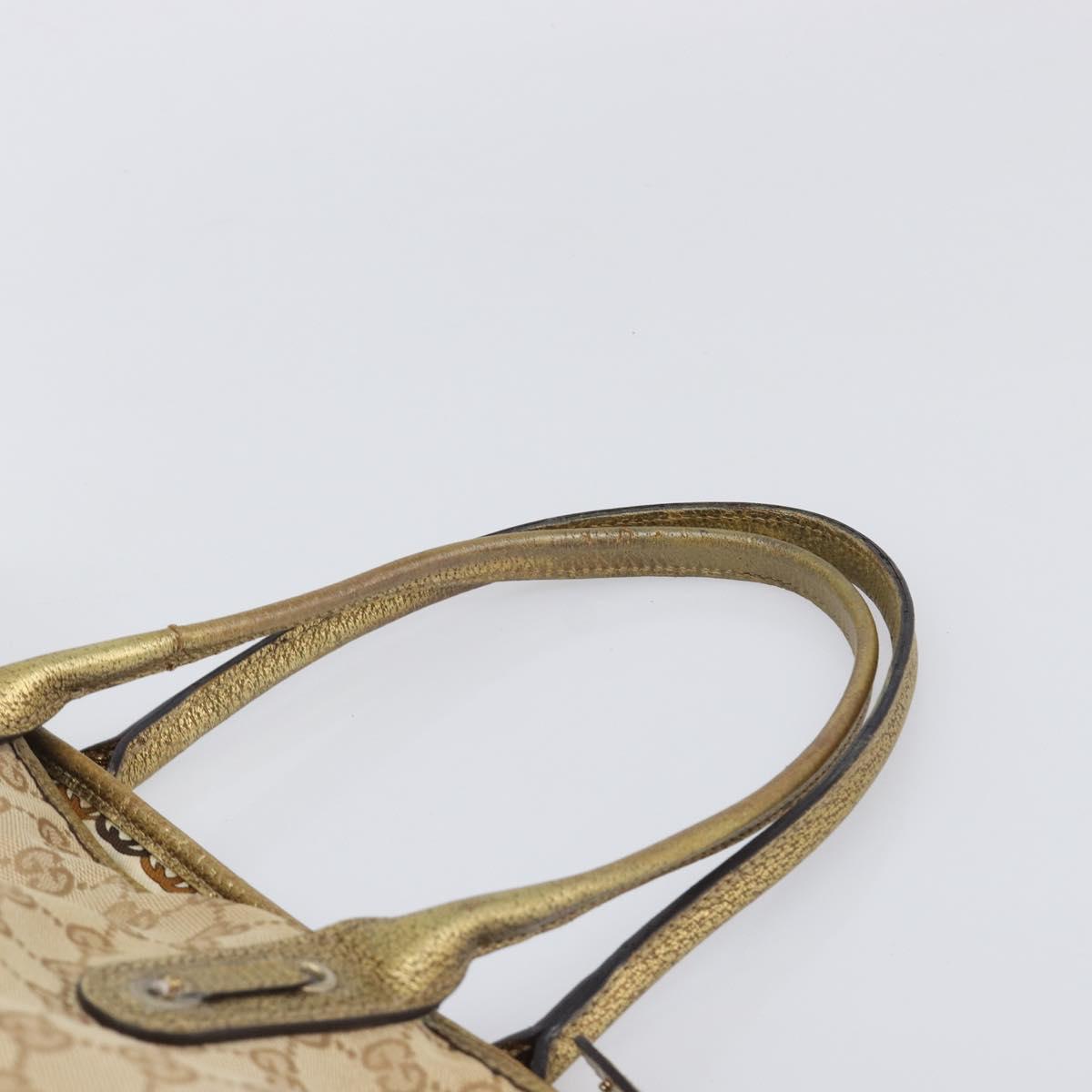 GUCCI GG Canvas Princi Tote Bag Beige Gold 163305 Auth 199454