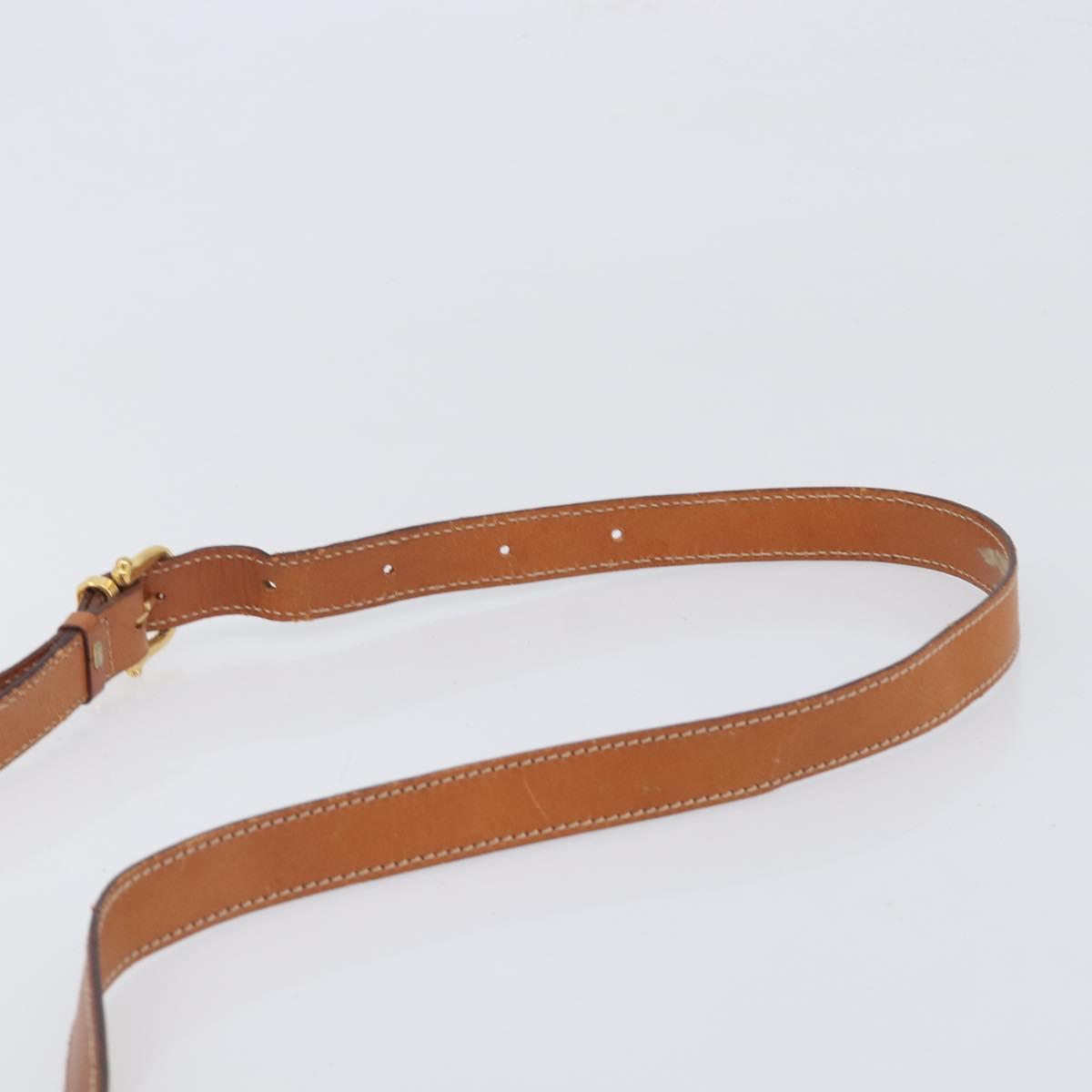 CELINE Macadam Canvas Shoulder Bag PVC Leather Brown Gold Auth 199455