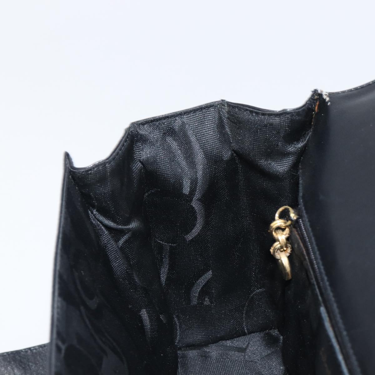 Salvatore Ferragamo Gancini Shoulder Bag Leather Black Gold Auth 199456
