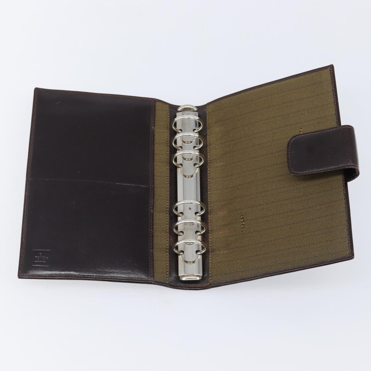 FENDI Zucca Canvas Day Planner Cover Brown Black Auth 199457