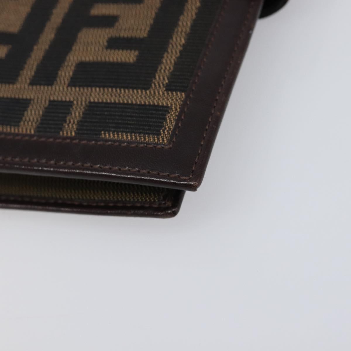 FENDI Zucca Canvas Day Planner Cover Brown Black Auth 199457