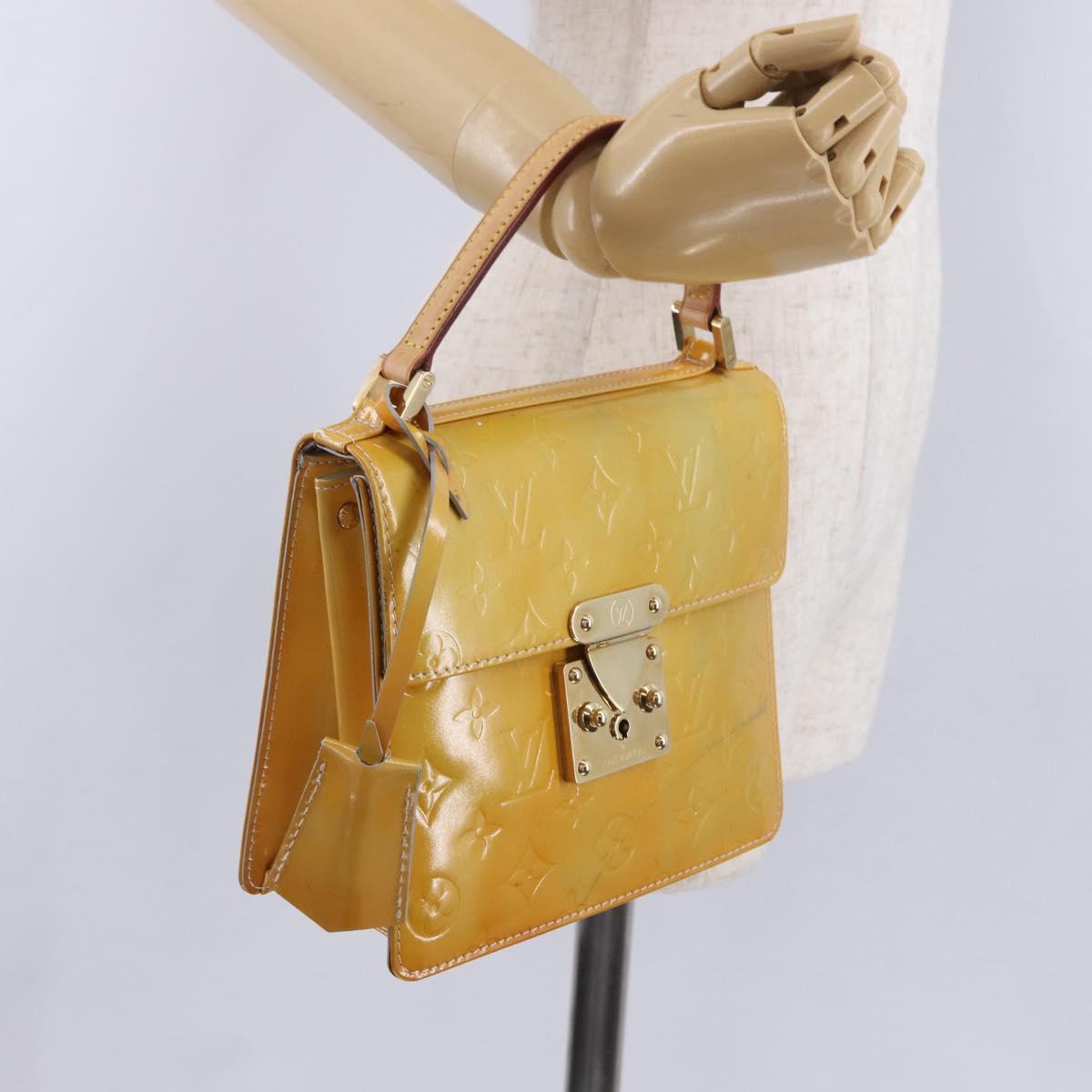 LOUIS VUITTON Monogram Vernis Spring Street Hand Bag Gris M91029 LV Auth 199465
