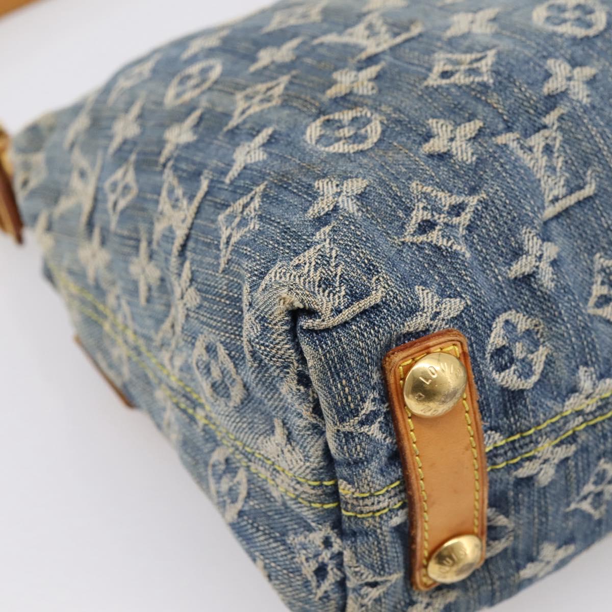 LOUIS VUITTON Monogram Denim Buggy PM Shoulder Bag Blue M95049 LV Auth 199468V