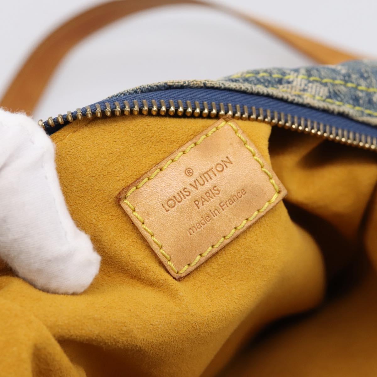 LOUIS VUITTON Monogram Denim Buggy PM Shoulder Bag Blue M95049 LV Auth 199468V