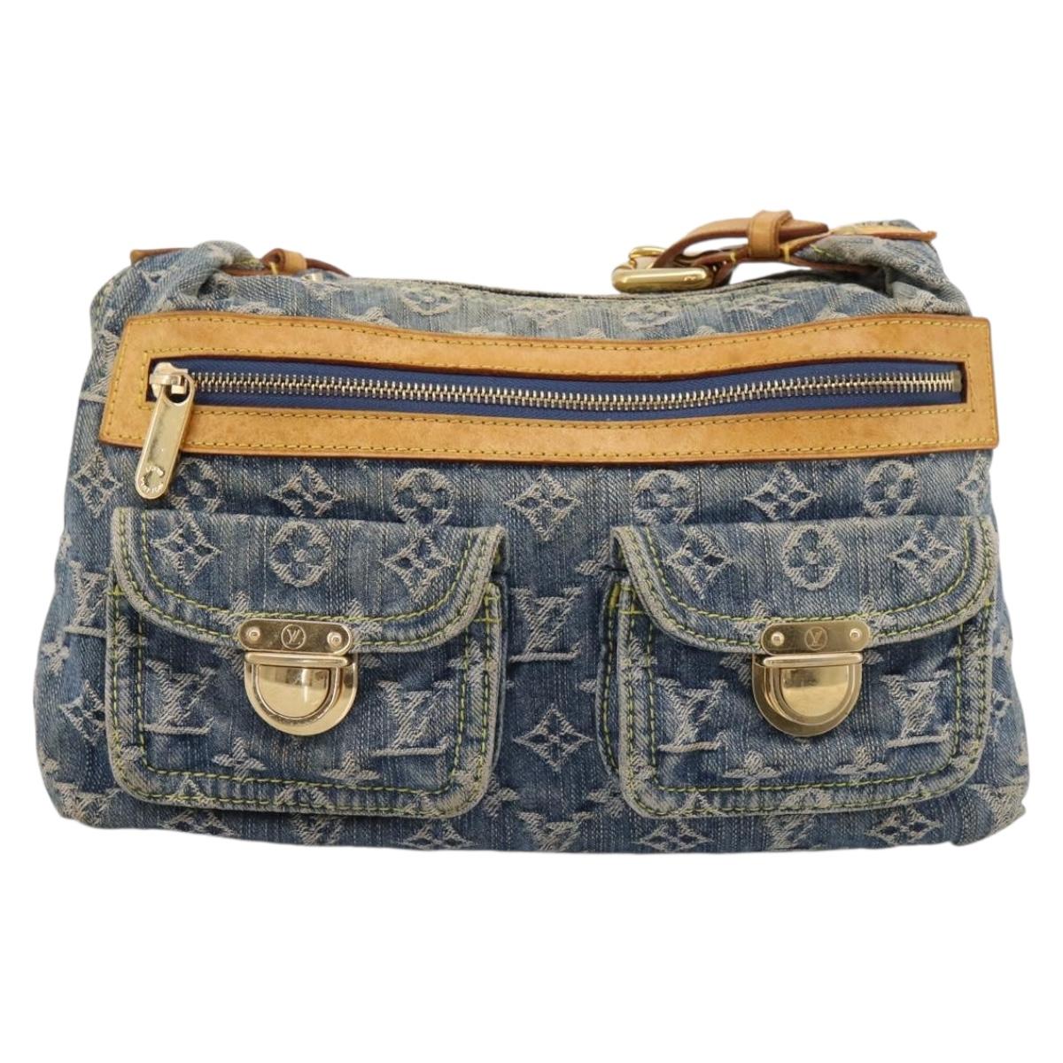 LOUIS VUITTON Monogram Denim Buggy PM Shoulder Bag Blue M95049 LV Auth 199468V