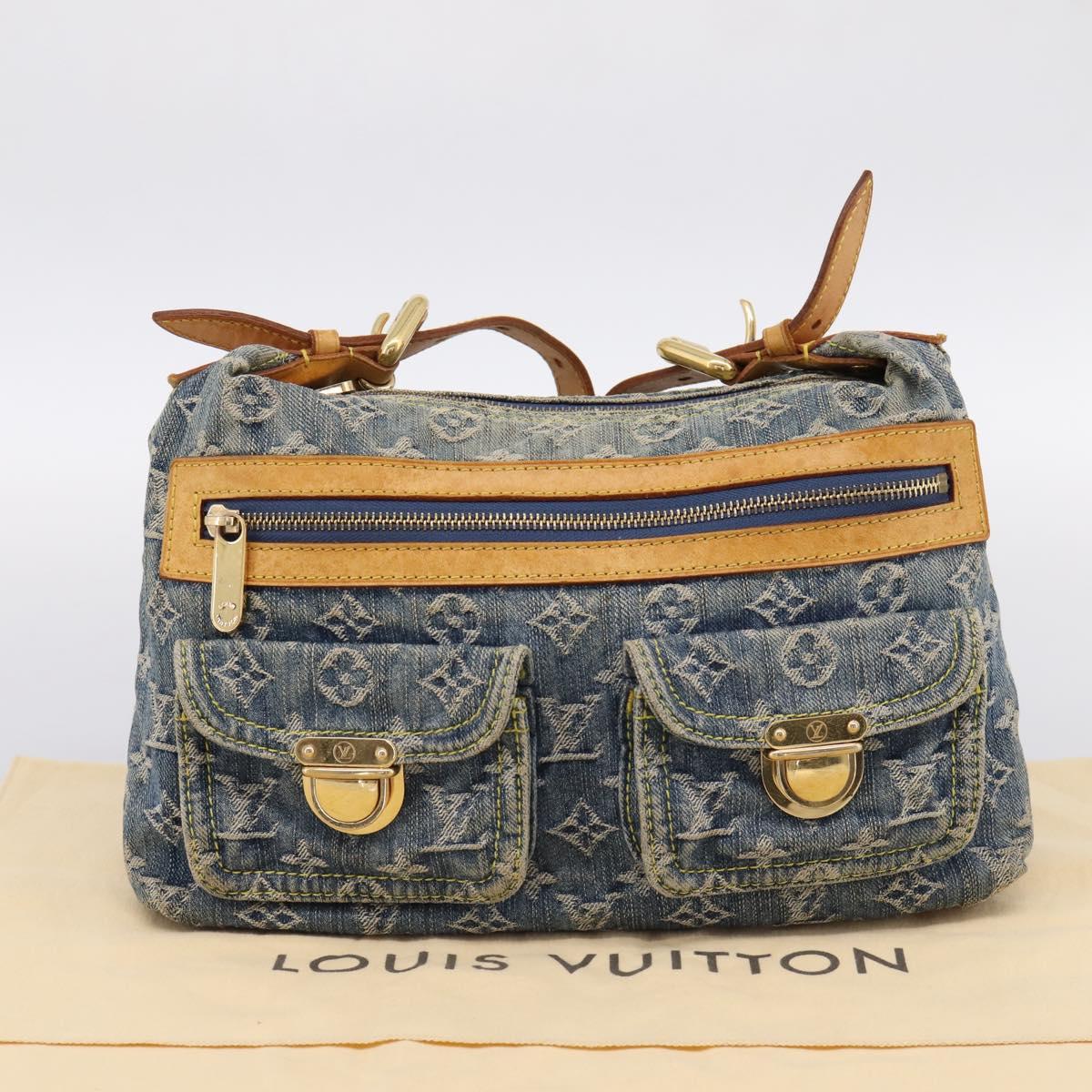 LOUIS VUITTON Monogram Denim Buggy PM Shoulder Bag Blue M95049 LV Auth 199468V