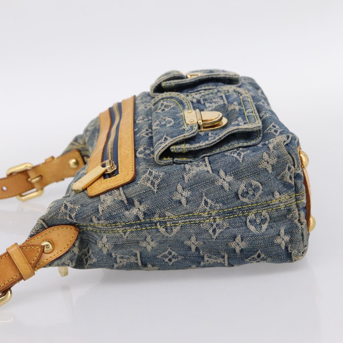 LOUIS VUITTON Monogram Denim Buggy PM Shoulder Bag Blue M95049 LV Auth 199468V