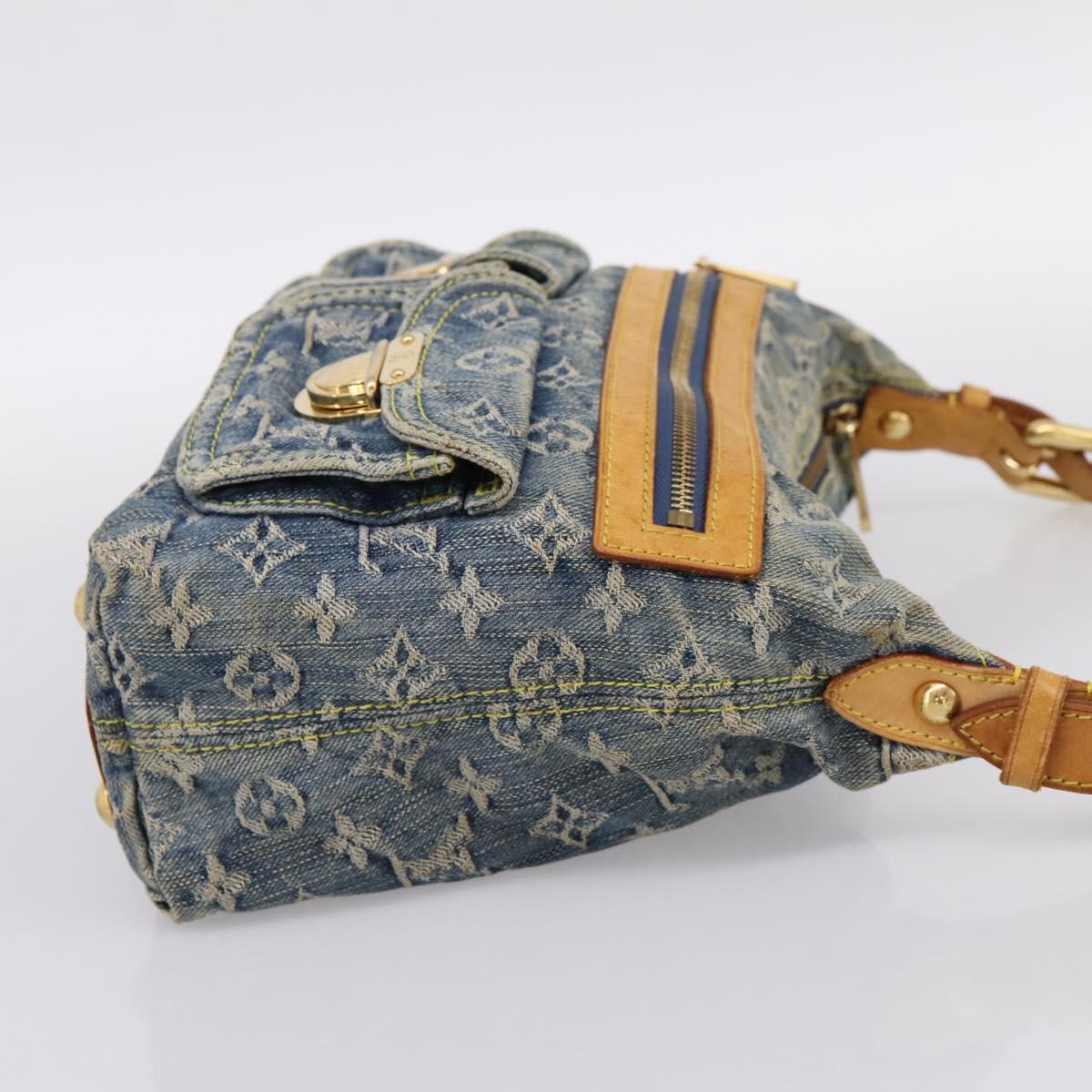 LOUIS VUITTON Monogram Denim Buggy PM Shoulder Bag Blue M95049 LV Auth 199468V