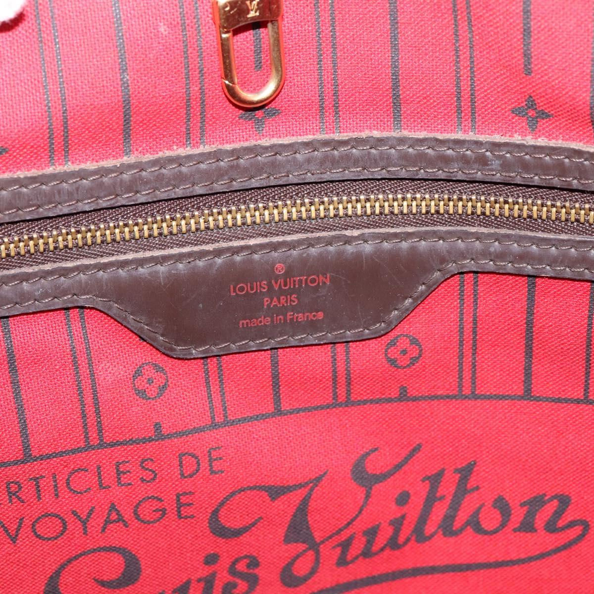 LOUIS VUITTON Damier Ebene Neverfull GM Tote Bag N51106 LV Auth 199470V