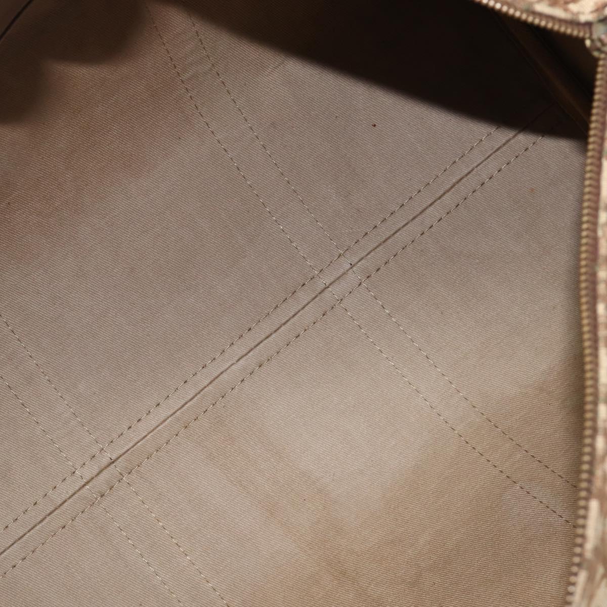 Christian Dior Trotter Canvas Boston Bag Brown Gold Auth 199471