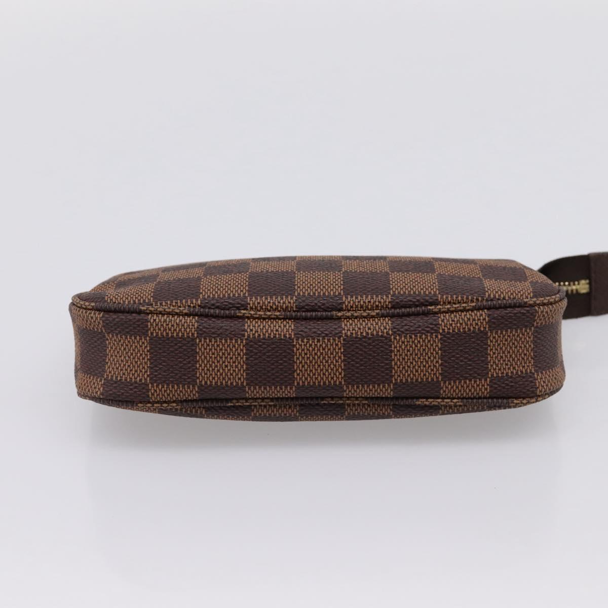 LOUIS VUITTON Damier Ebene Mini Pochette Accessory Pouch N58009 LV Auth 199474V
