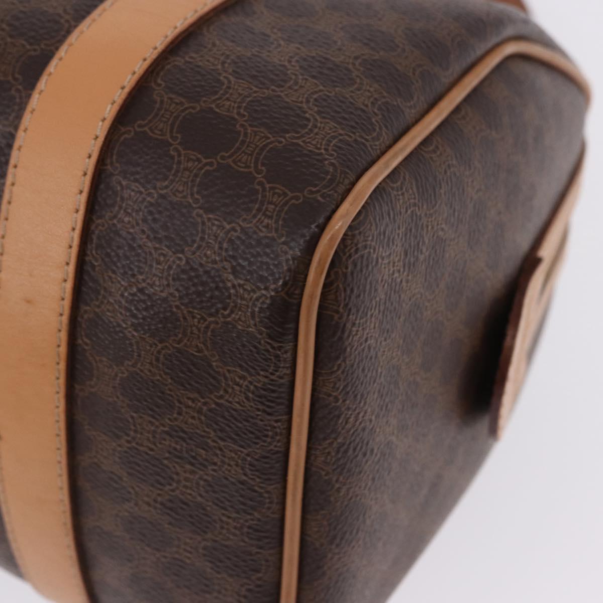CELINE Macadam Canvas Hand Bag PVC Leather 2way Brown Gold Auth 199479V