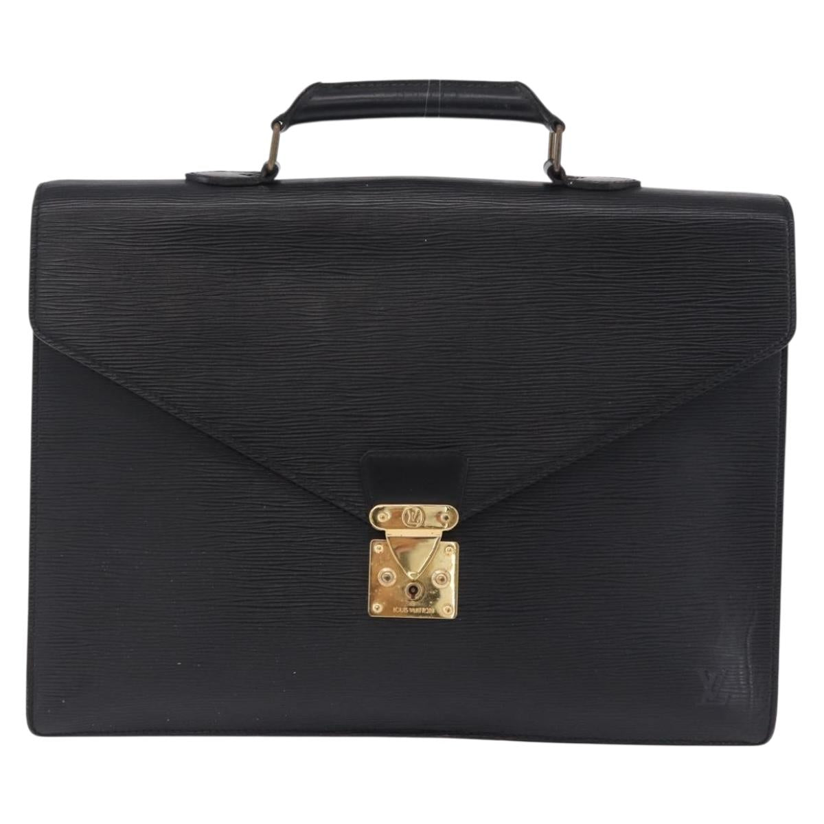 LOUIS VUITTON Epi Serviette Conseiller Briefcase Black M54422 LV Auth 199491