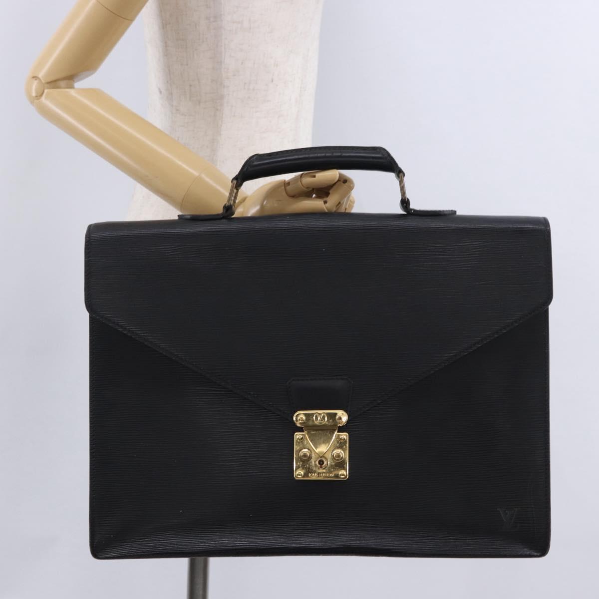 LOUIS VUITTON Epi Serviette Conseiller Briefcase Black M54422 LV Auth 199491