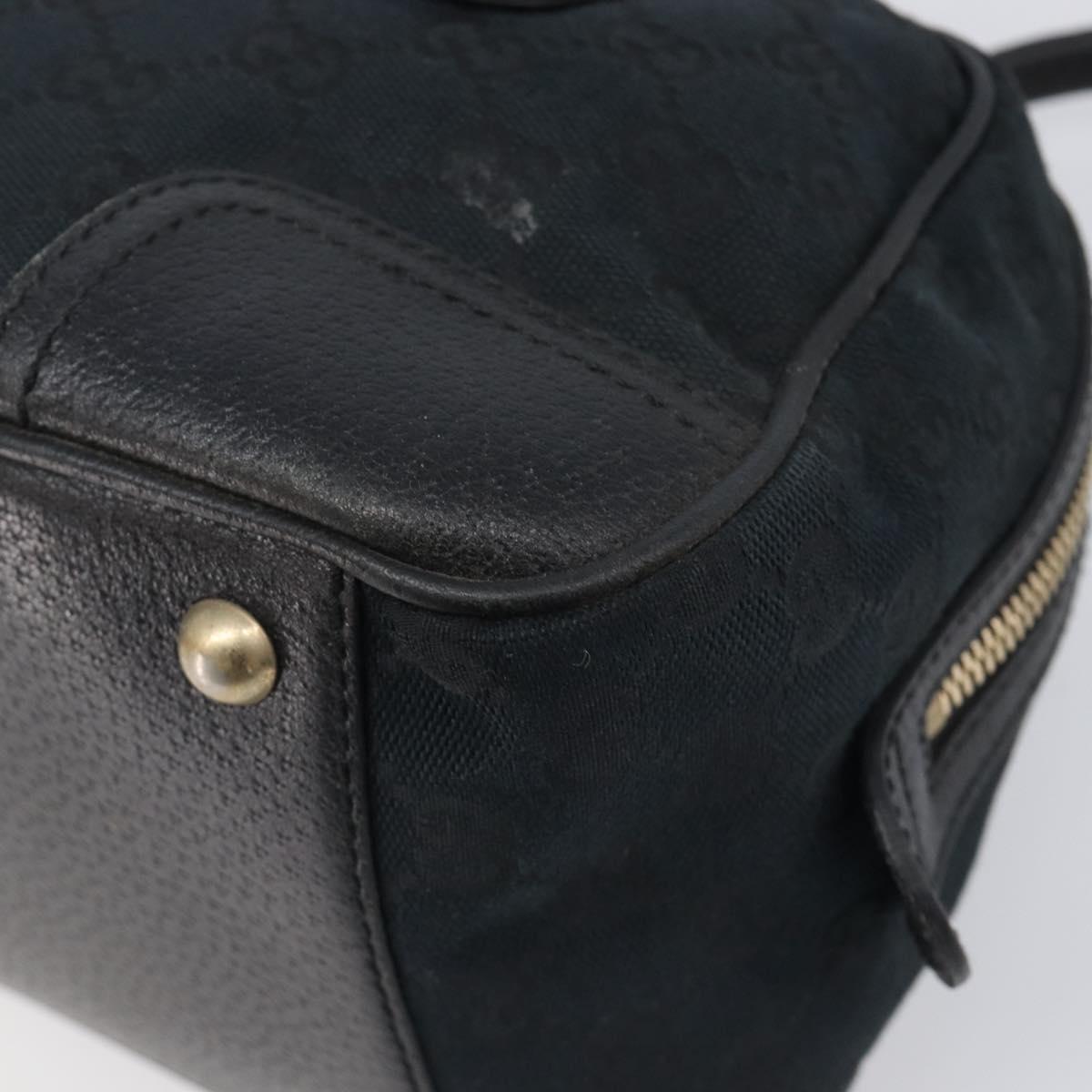 GUCCI GG Canvas Pretty Tote Bag Black Gold Tone Auth 199498