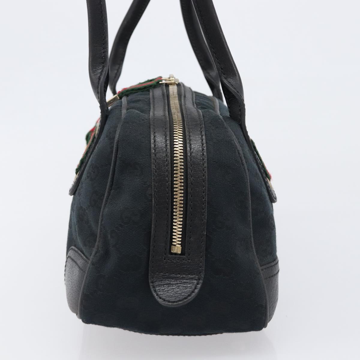 GUCCI GG Canvas Pretty Tote Bag Black Gold Tone Auth 199498