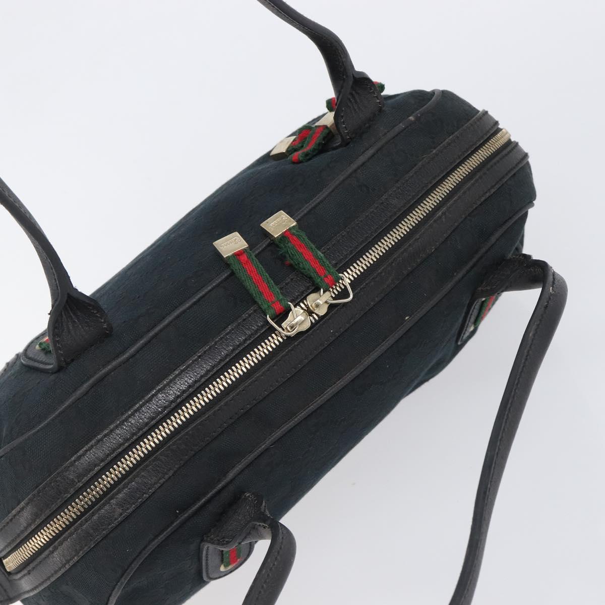 GUCCI GG Canvas Pretty Tote Bag Black Gold Tone Auth 199498
