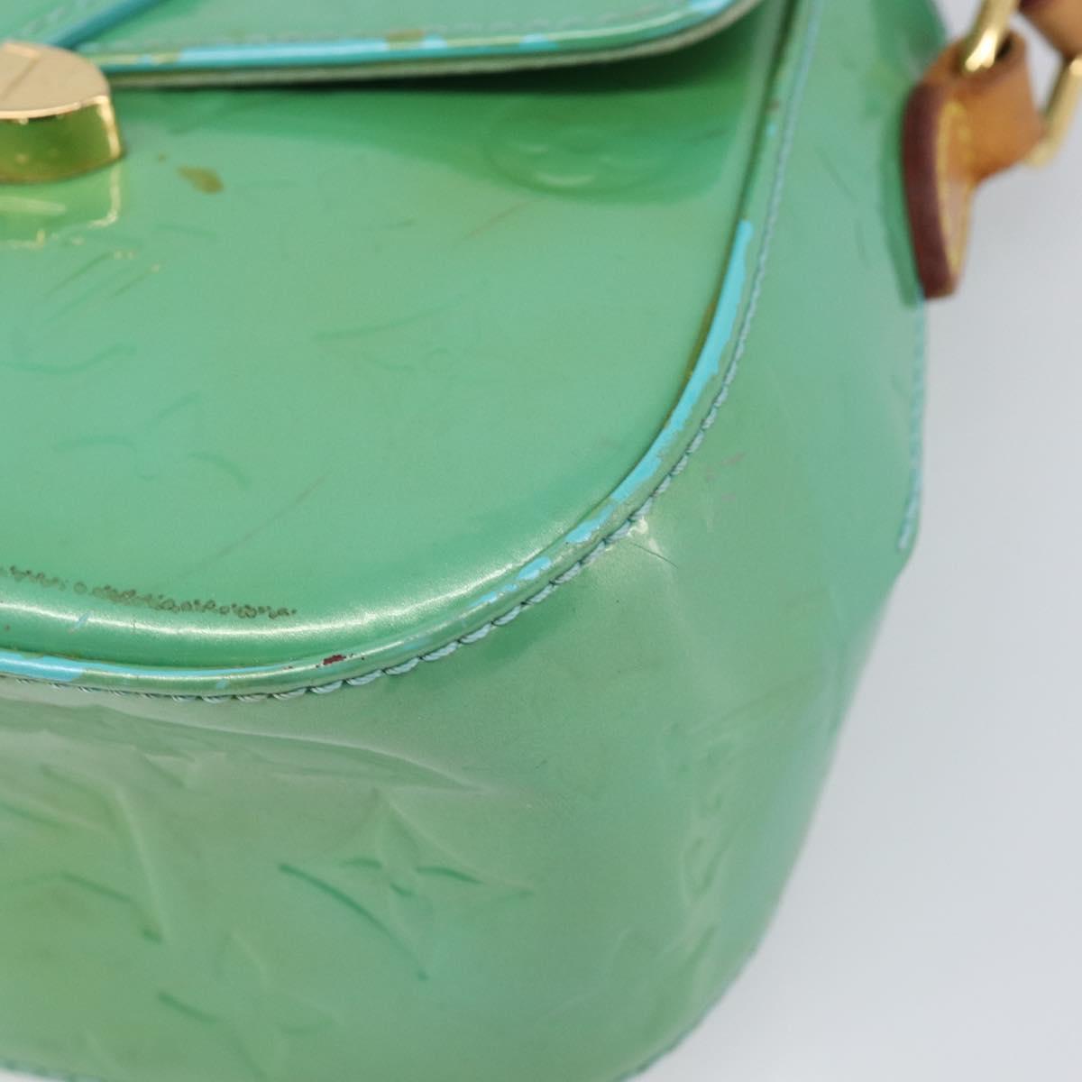 LOUIS VUITTON Monogram Vernis Bell Flower PM Blue Lagon M91730 LV Auth 199500