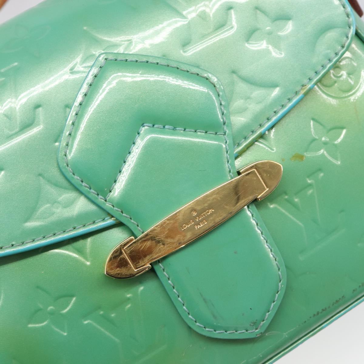 LOUIS VUITTON Monogram Vernis Bell Flower PM Blue Lagon M91730 LV Auth 199500