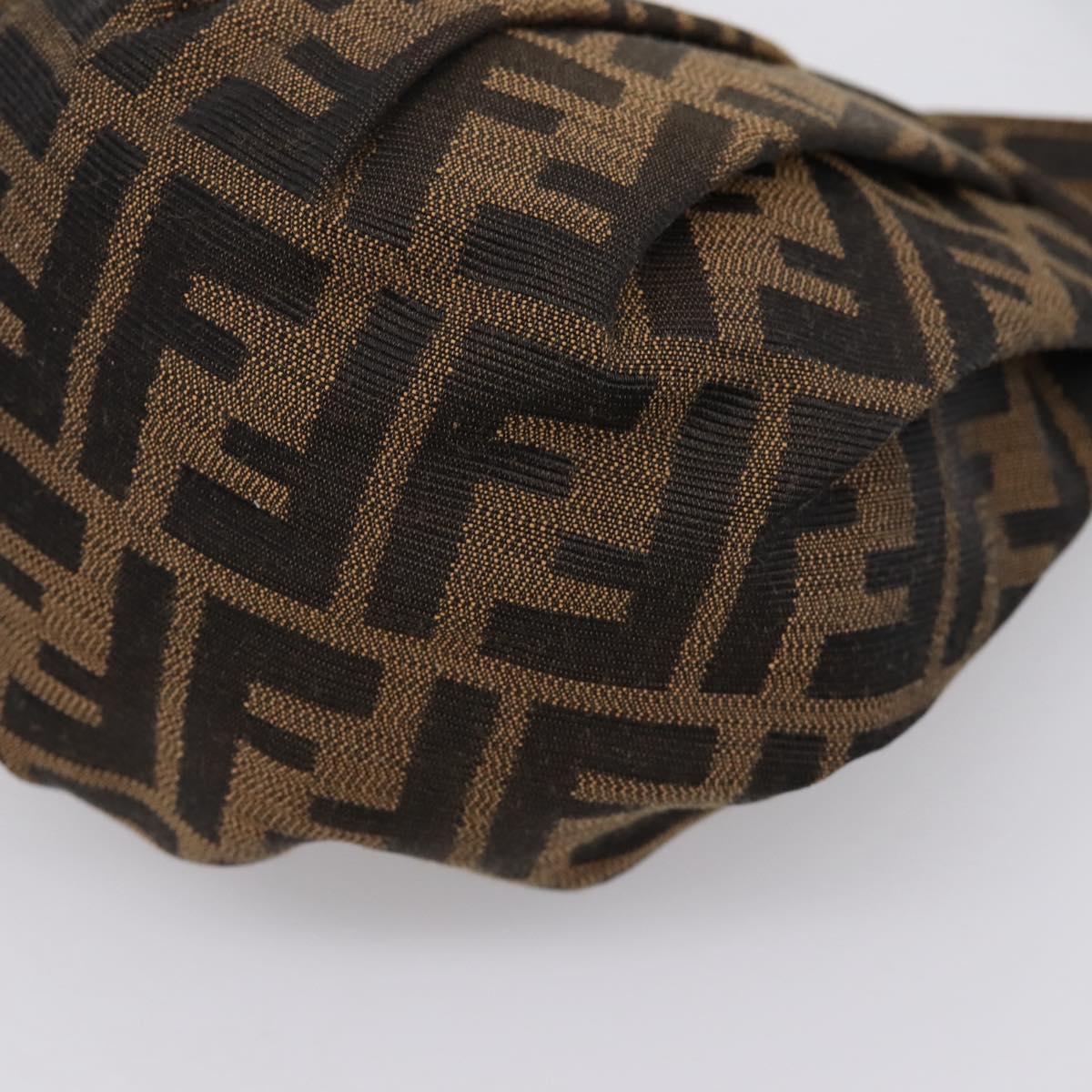 FENDI Zucca Canvas Hand Bag Brown Gold Tone 8BK044 Auth 199502V