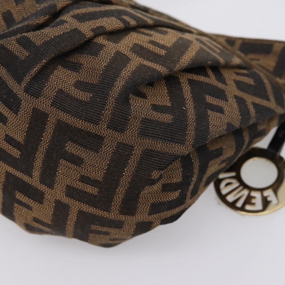 FENDI Zucca Canvas Hand Bag Brown Gold Tone 8BK044 Auth 199502V