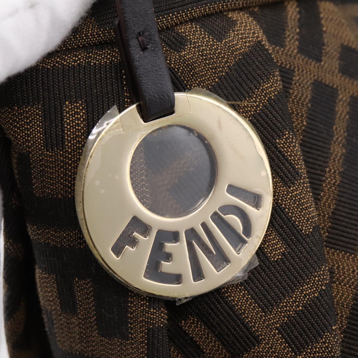 FENDI Zucca Canvas Hand Bag Brown Gold Tone 8BK044 Auth 199502V
