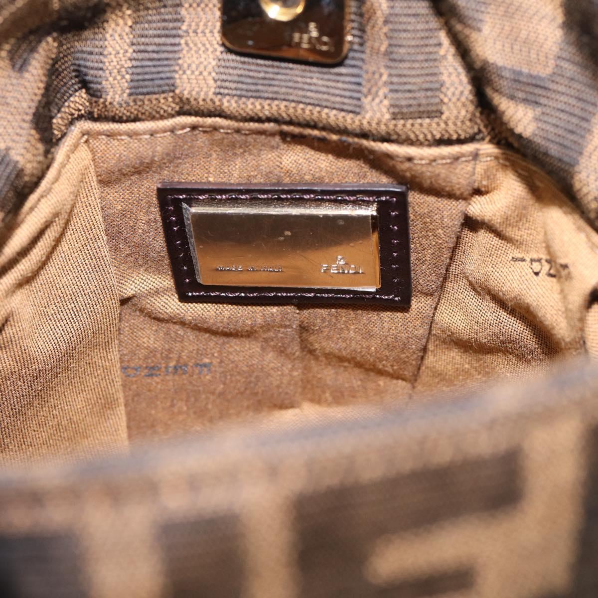FENDI Zucca Canvas Hand Bag Brown Gold Tone 8BK044 Auth 199502V