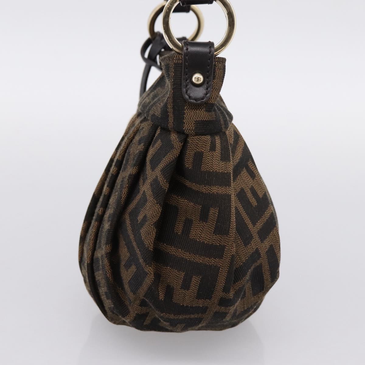 FENDI Zucca Canvas Hand Bag Brown Gold Tone 8BK044 Auth 199502V