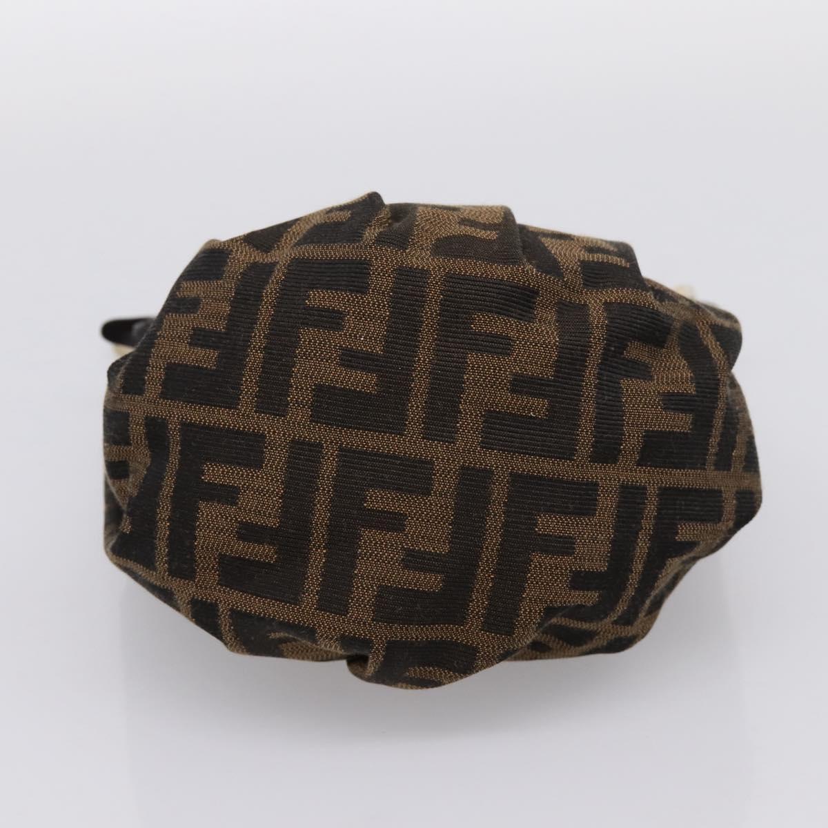 FENDI Zucca Canvas Hand Bag Brown Gold Tone 8BK044 Auth 199502V