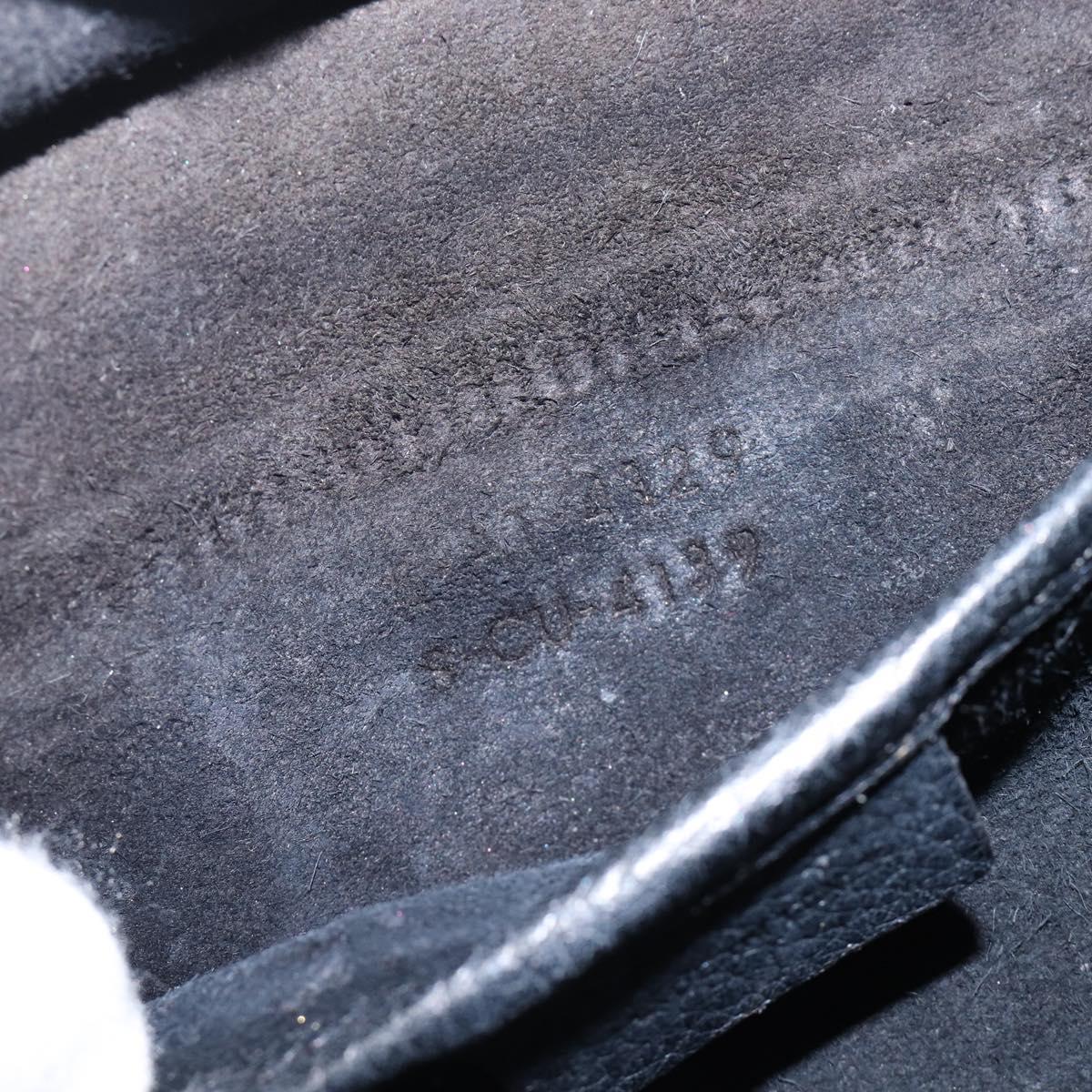 CELINE Luggage Nano Shopper Hand Bag Leather Navy Silver Auth 199504