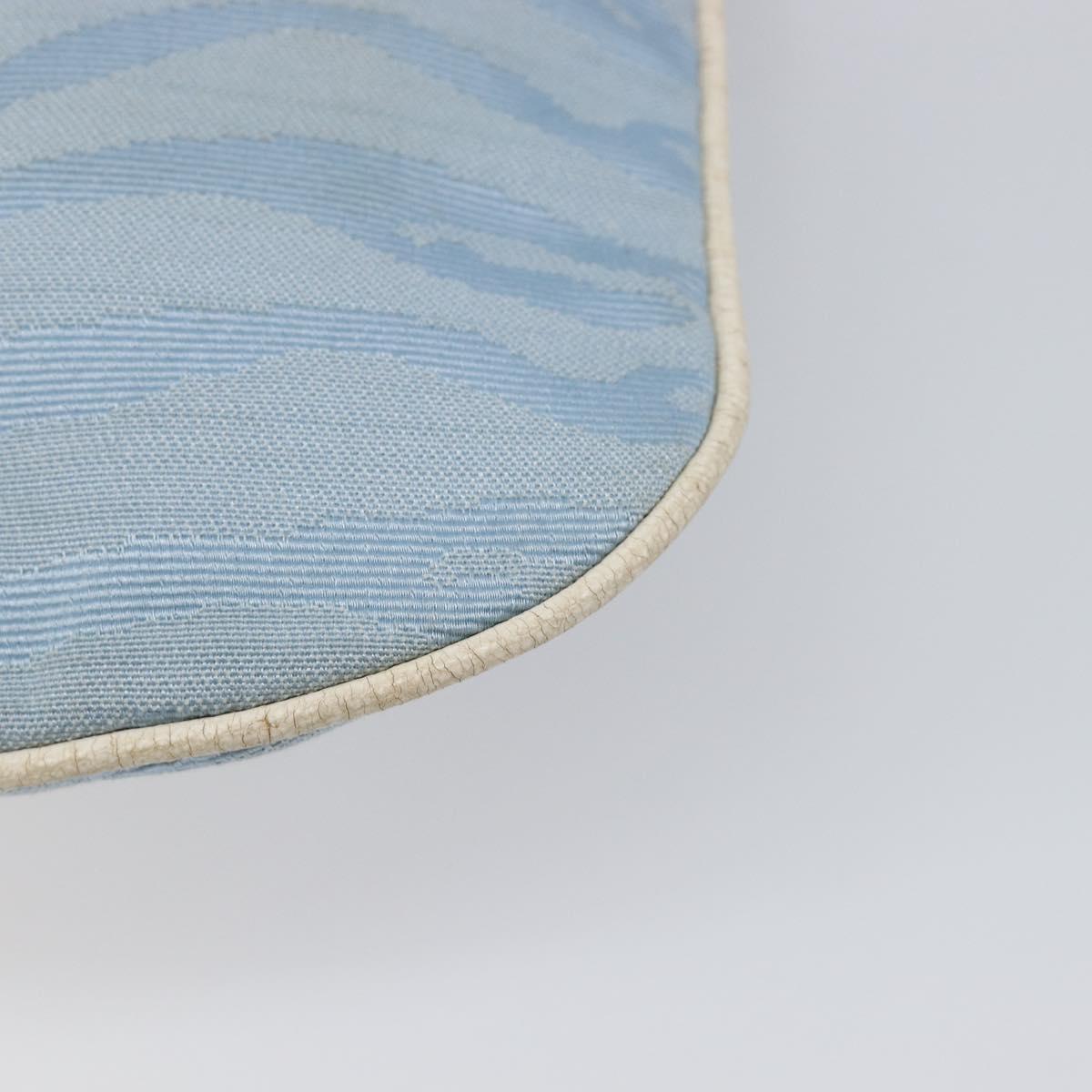 FENDI Shoulder Bag Canvas Light Blue Silver 8BR248 Auth 199506