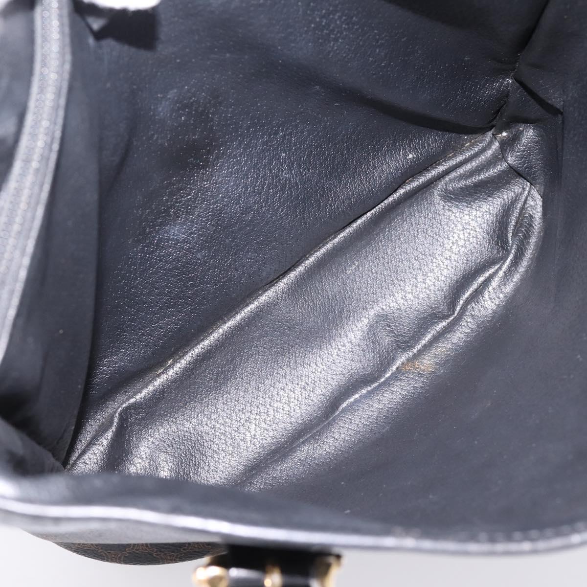 CELINE Macadam Shoulder Bag PVC Leather Black Gold Tone Auth 199507A