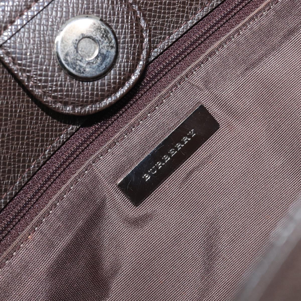 BURBERRY Nova Check Hand Bag Canvas Beige Silver Auth 199509A
