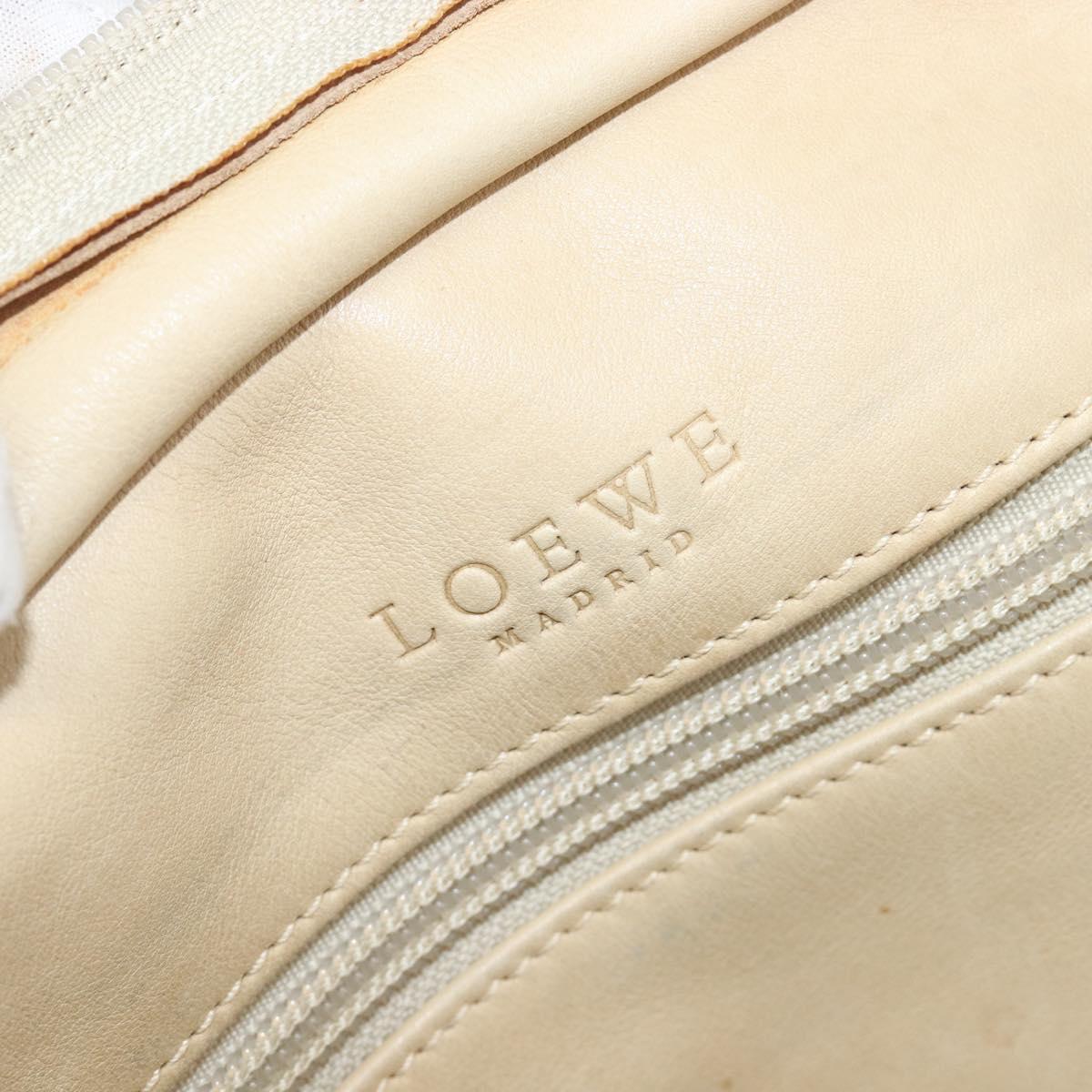 LOEWE Amazonas Hand Bag Suede Beige Gold Tone Auth 199514A