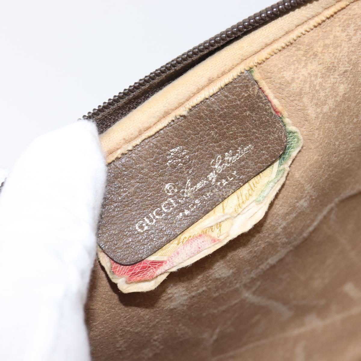 GUCCI GG Supreme Shoulder Bag PVC Beige Gold Tone 116 02 068 Auth 199516