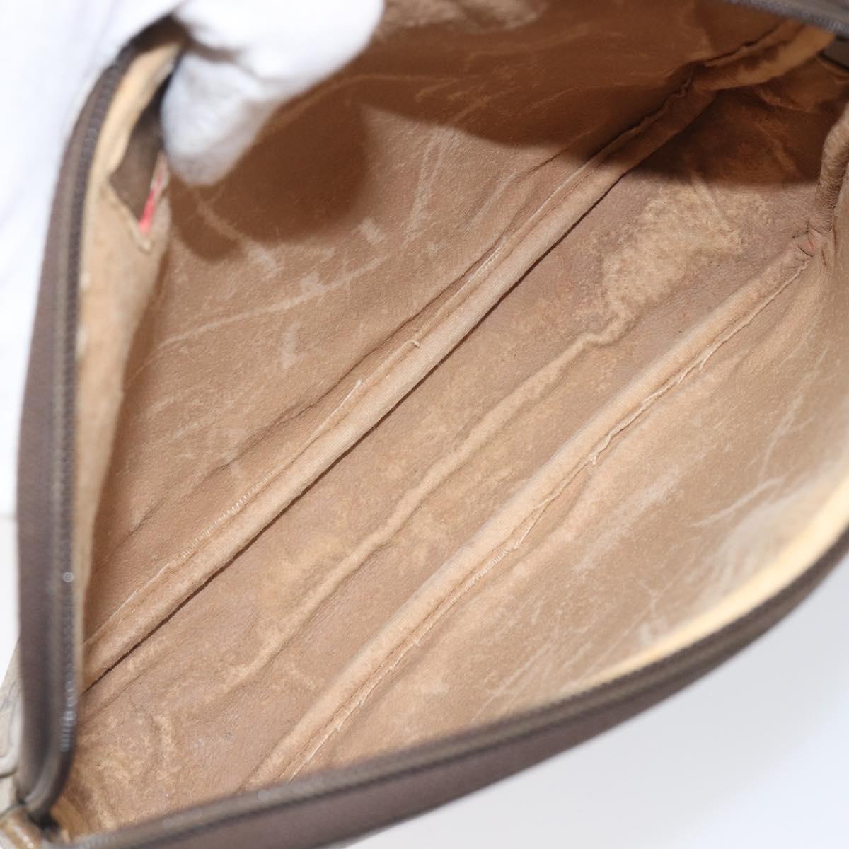 GUCCI GG Supreme Shoulder Bag PVC Beige Gold Tone 116 02 068 Auth 199516