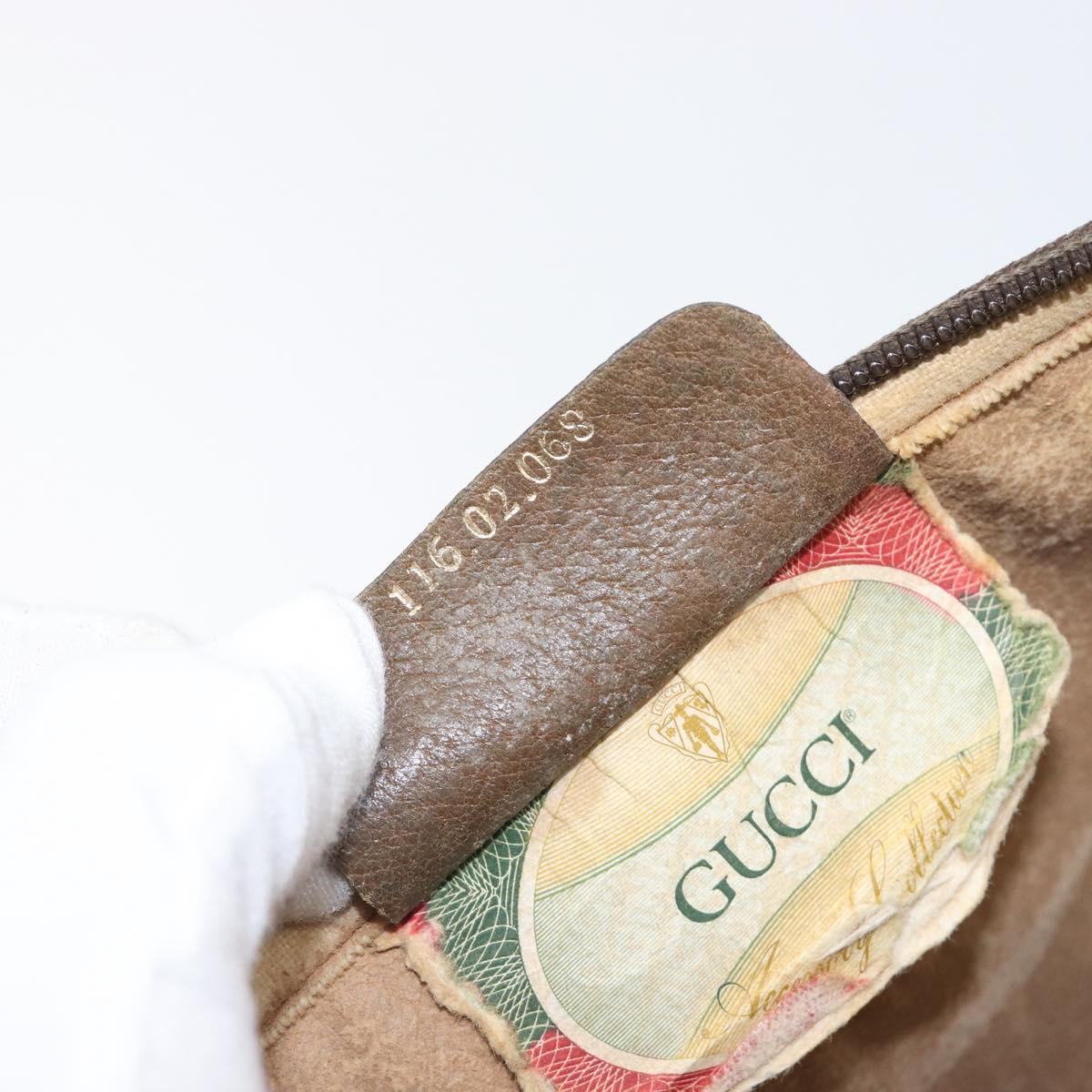 GUCCI GG Supreme Shoulder Bag PVC Beige Gold Tone 116 02 068 Auth 199516