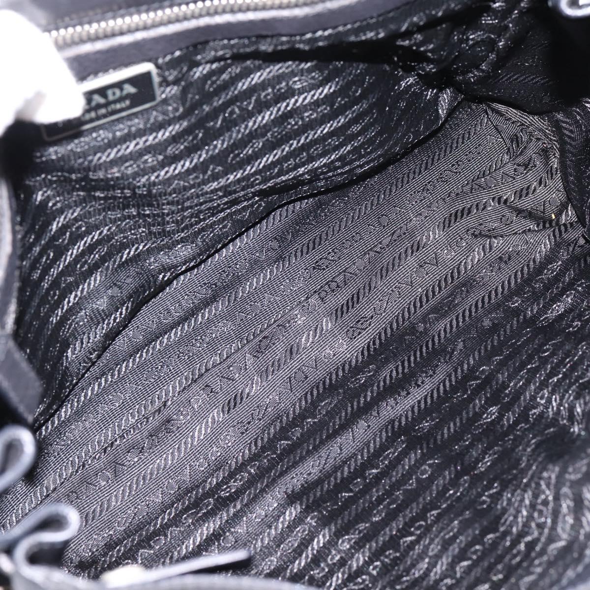 PRADA Shoulder Bag Nylon Black Silver Auth 199517V