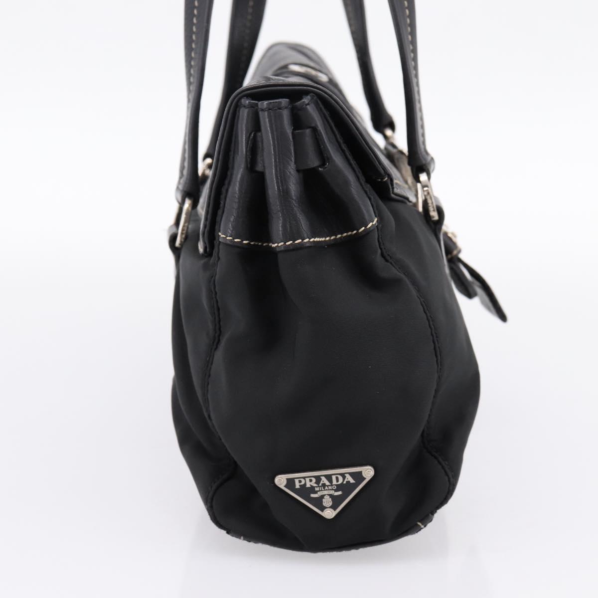 PRADA Shoulder Bag Nylon Black Silver Auth 199517V