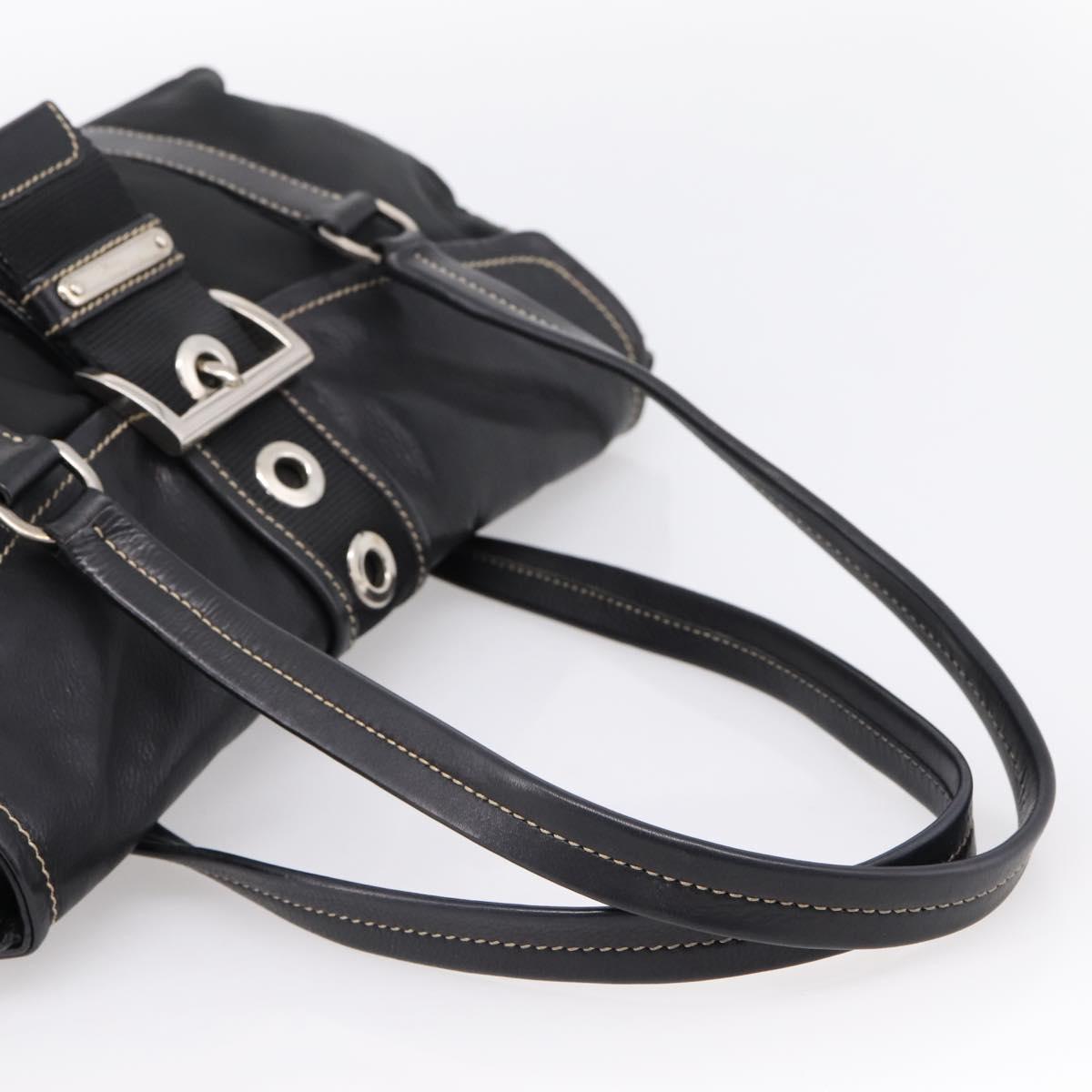 PRADA Shoulder Bag Nylon Black Silver Auth 199517V