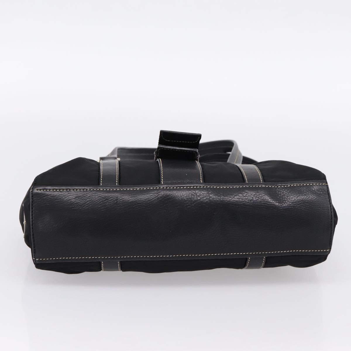 PRADA Shoulder Bag Nylon Black Silver Auth 199517V