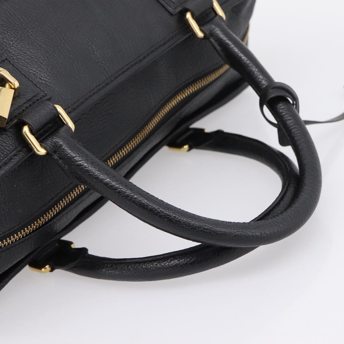 LOEWE anagram Amazona 36 Hand Bag Leather Black Gold Tone Auth 199518V